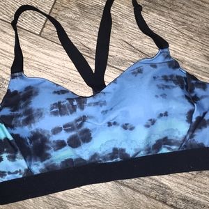 OLD NAVY Med Sports Bra, blue tye dye. Worn 2/3x euc++ Free with $10+